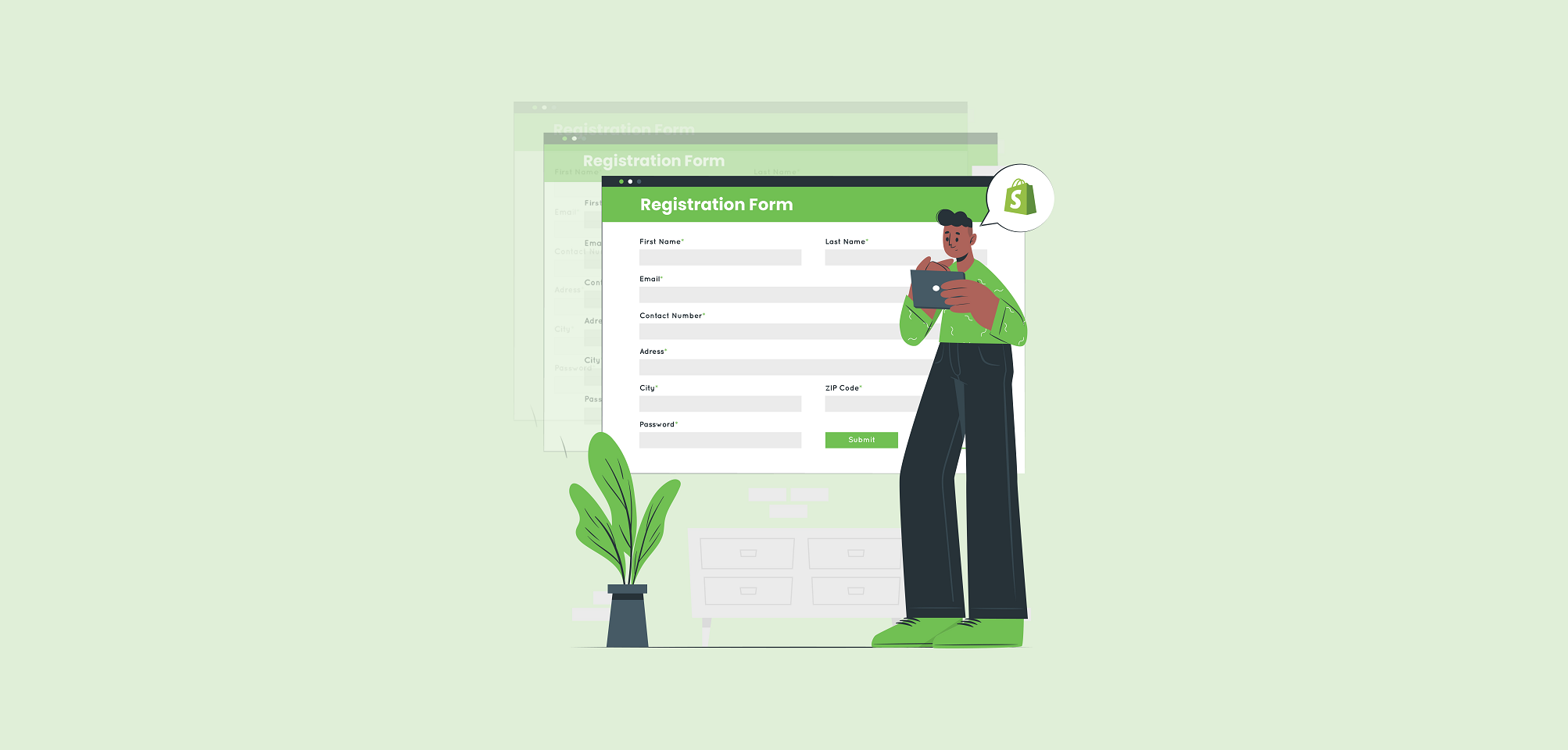 Shopify customer registration form